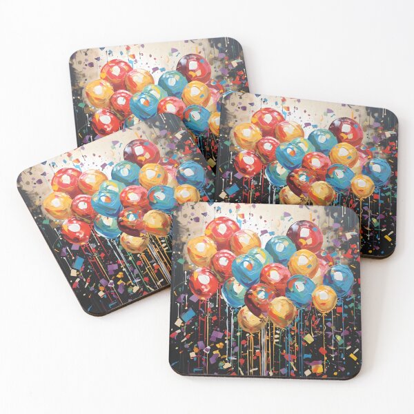 Item preview, New Years Eve abstract pop art balloon arrangement designed and sold by dcrc.