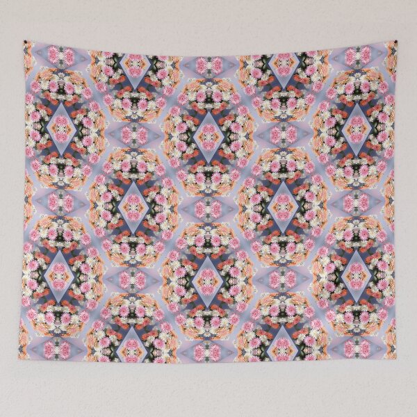 Item preview, Painting of White, Orange and Pink Gerbera Flowers Seamless Pattern designed and sold by Petalandfur.