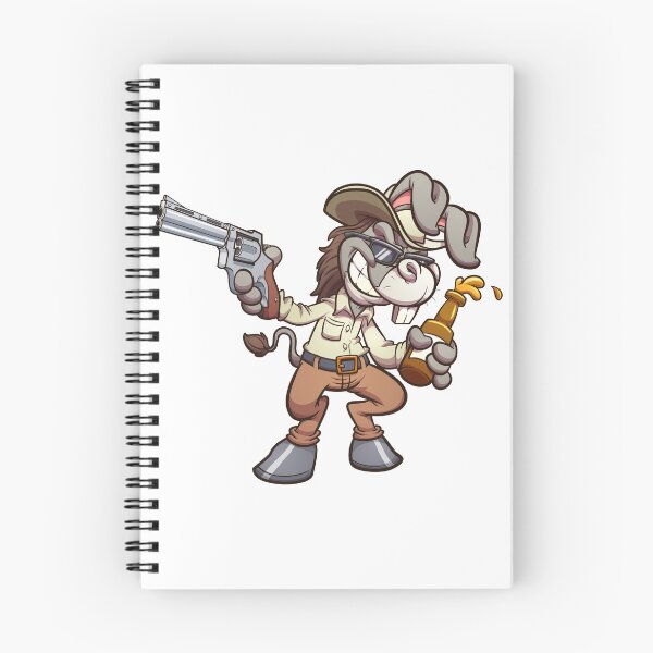 Item preview, Drunk cartoon cowboy donkey holding a beer and a gun designed and sold by Faissal Thomass.