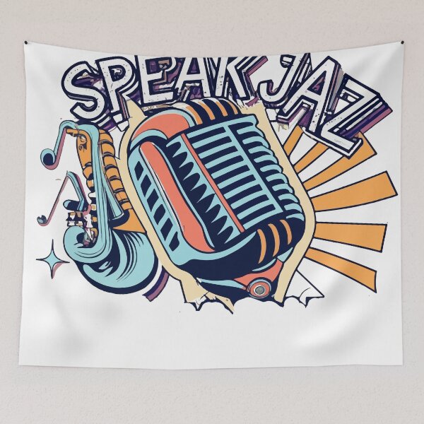 Item preview, Speak Jazz - Classic Microphone Art Deco Design designed and sold by NiftyWrx.