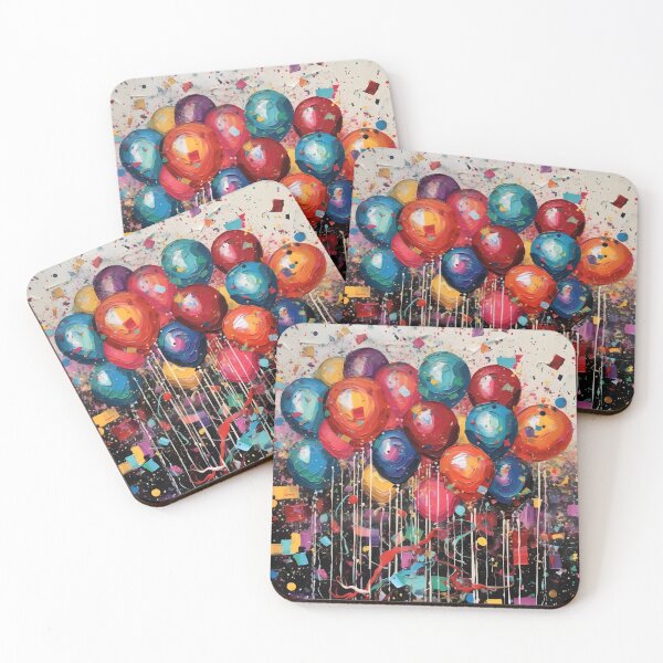 Item preview, new years eve abstract pop art balloon arrangement designed and sold by dcrc.