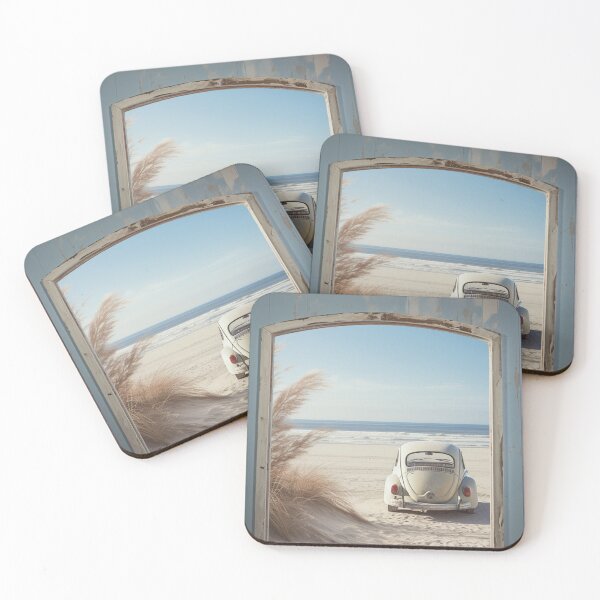 Item preview, Timeless elegance on the beach - Classic car in pastel colors captured by Sigma Art Series 35mm aperture 1.4 photography designed and sold by coserkan.