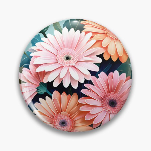 Item preview, Painting of Orange and Pink Gerbera Flowers designed and sold by Petalandfur.