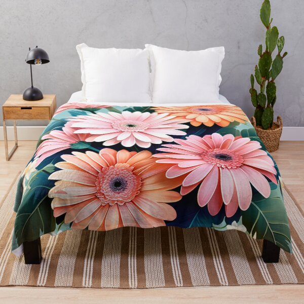 Item preview, Painting of Orange and Pink Gerbera Flowers designed and sold by Petalandfur.