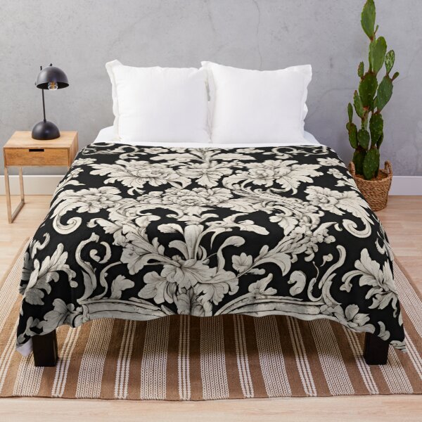Item preview, Black and Creamy White Victorian Wallpaper designed and sold by ArDecoS.