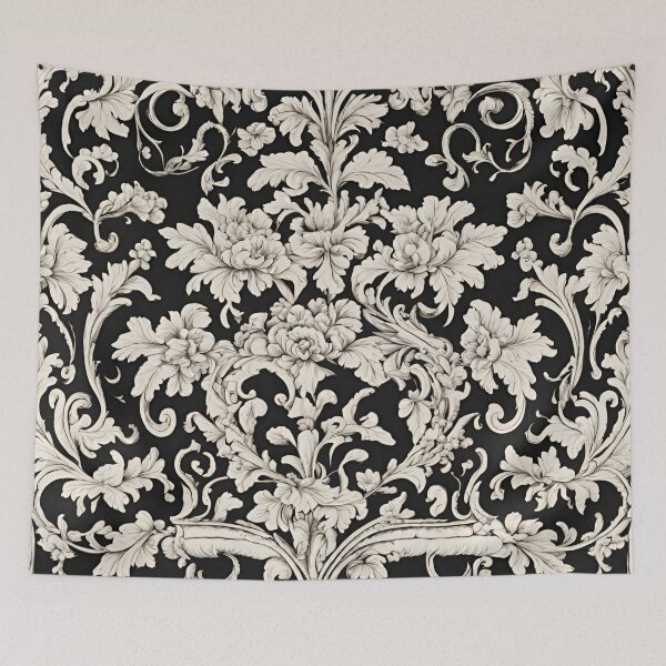 Item preview, Black and Creamy White Victorian Wallpaper designed and sold by ArDecoS.
