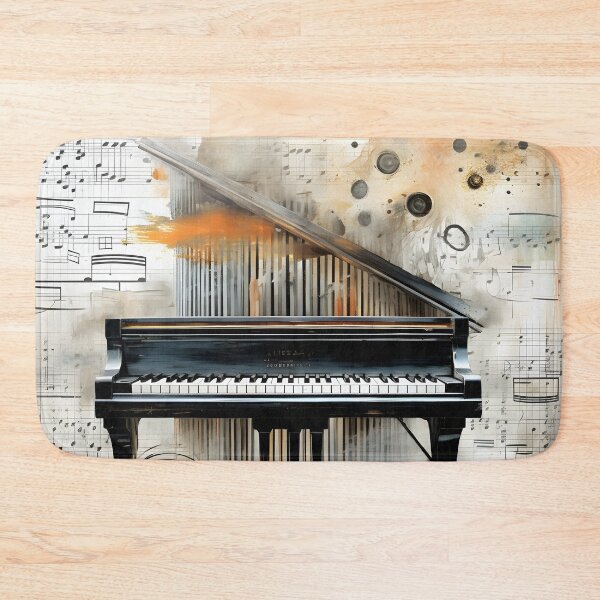 Item preview, Abstract Grand Piano with music notes print designed and sold by dcrc.
