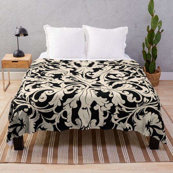 Item preview, Black and Creamy White Victorian Wallpaper designed and sold by ArDecoS.