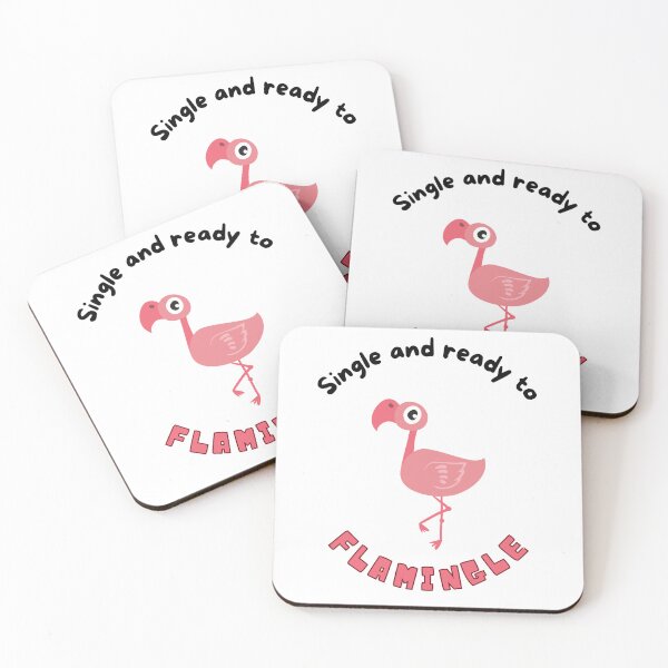 Item preview, I'm Single and Ready to Flamingle (Black font) designed and sold by BeagleDesigns.