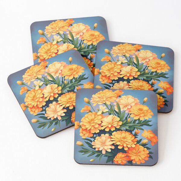 Item preview, Painting of Orange Marigold Flowers designed and sold by Petalandfur.