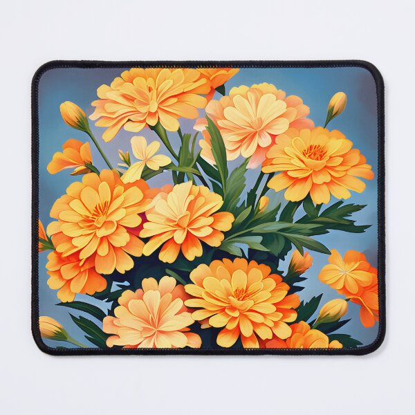 Item preview, Painting of Orange Marigold Flowers designed and sold by Petalandfur.