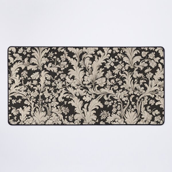 Item preview, Black and Beige Vintage Floral Wallpaper designed and sold by ArDecoS.