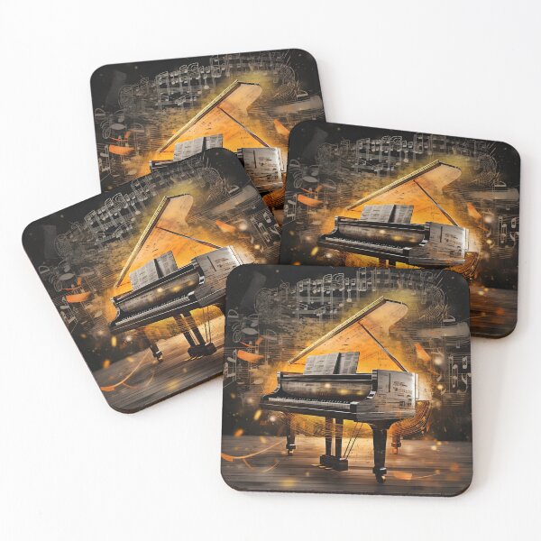 Item preview, Abstract Grand Piano with music notes print designed and sold by dcrc.