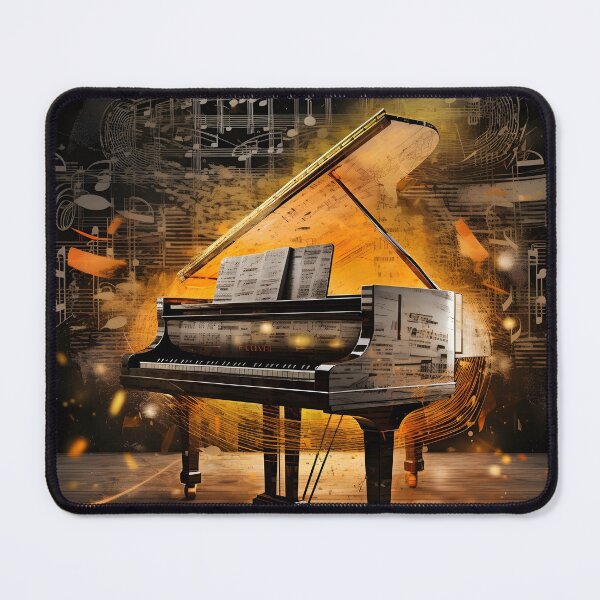 Item preview, Abstract Grand Piano with music notes print designed and sold by dcrc.