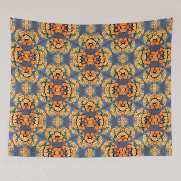 Item preview, Painting of Orange Marigold Flowers Seamless Pattern designed and sold by Petalandfur.