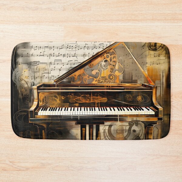 Item preview, abstract grand piano with music notes print designed and sold by dcrc.
