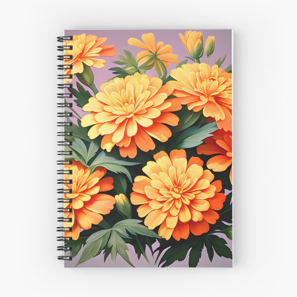 Item preview, Painting of Orange and Green Marigold Flowers designed and sold by Petalandfur.