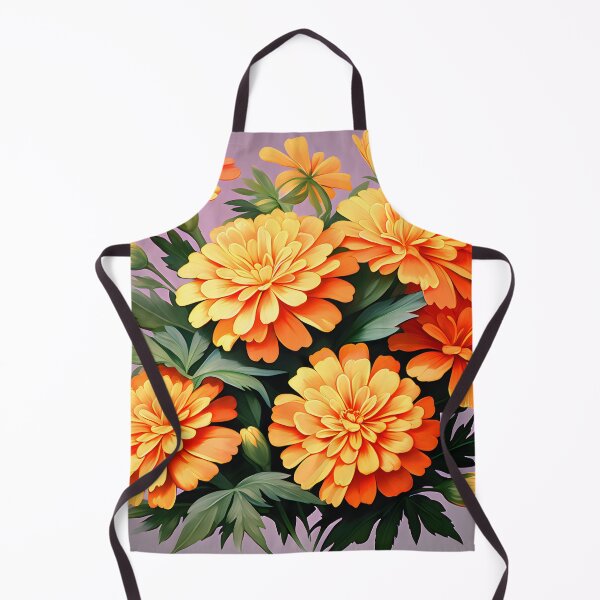 Item preview, Painting of Orange and Green Marigold Flowers designed and sold by Petalandfur.