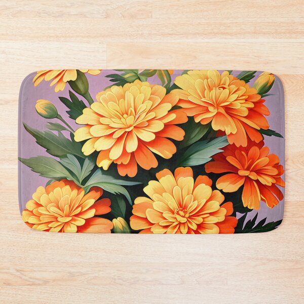 Item preview, Painting of Orange and Green Marigold Flowers designed and sold by Petalandfur.