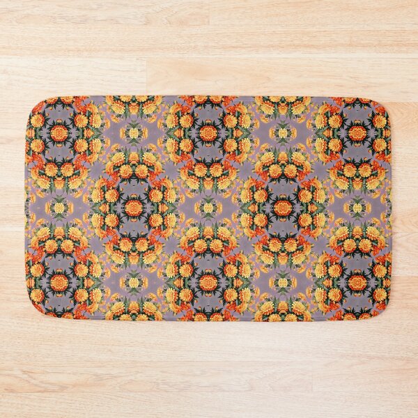 Item preview, Painting of Orange and Green Marigold Flowers Seamless Pattern designed and sold by Petalandfur.