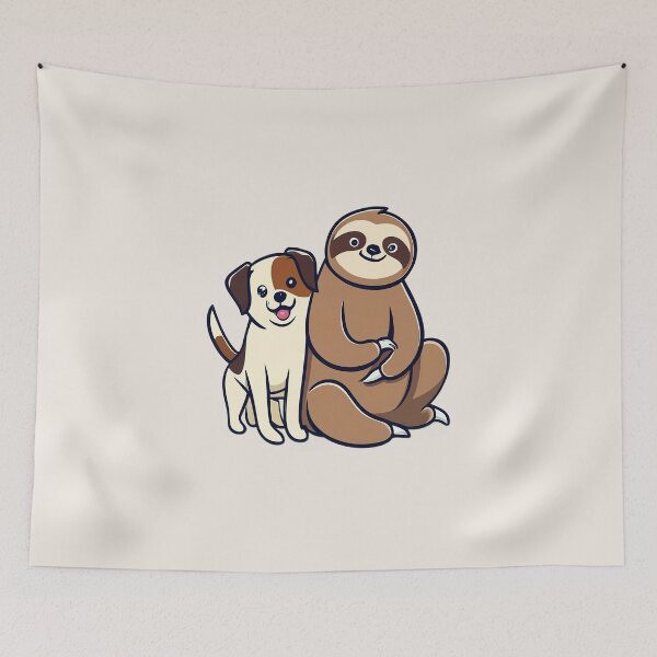 Item preview, Cute Sloth and Pug Friendship for Pets Lover designed and sold by Laugh-Lines.