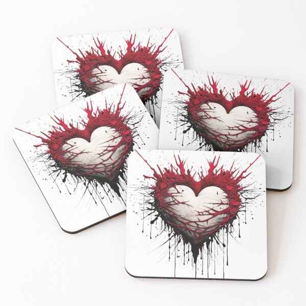 Item preview, "Pierced Sorrow: Expressive Broken Heart Graphic on White Background" designed and sold by Huycao211.