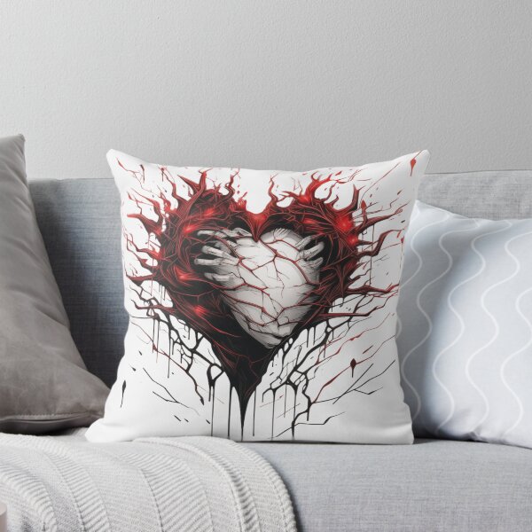 Item preview, "Pierced Sorrow: Expressive Broken Heart Graphic on White Background" designed and sold by Huycao211.