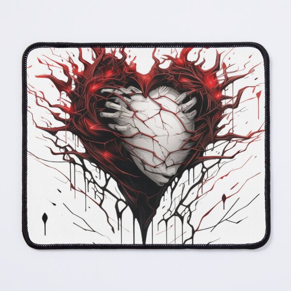 Item preview, "Pierced Sorrow: Expressive Broken Heart Graphic on White Background" designed and sold by Huycao211.