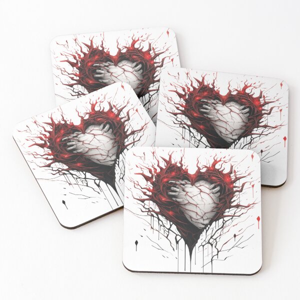 Item preview, "Pierced Sorrow: Expressive Broken Heart Graphic on White Background" designed and sold by Huycao211.