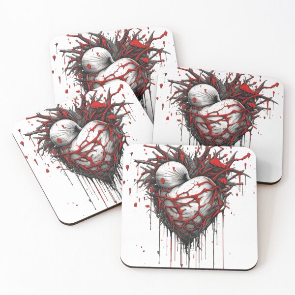 Item preview, "Pierced Sorrow: Expressive Broken Heart Graphic on White Background" designed and sold by Huycao211.