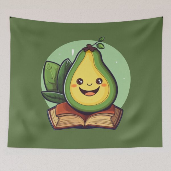 Item preview, Mamacado Cute Little Avocado Smiling on Open Book designed and sold by cristina1001.
