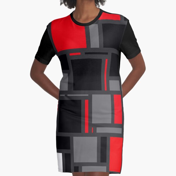 Modern Mondrian Graphic T-Shirt Dress