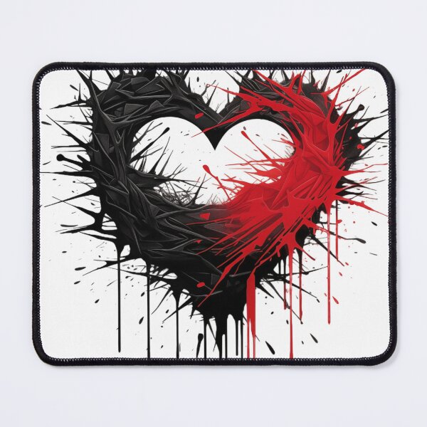 Item preview, "Pierced Sorrow: Expressive Broken Heart Graphic on White Background" designed and sold by Huycao211.