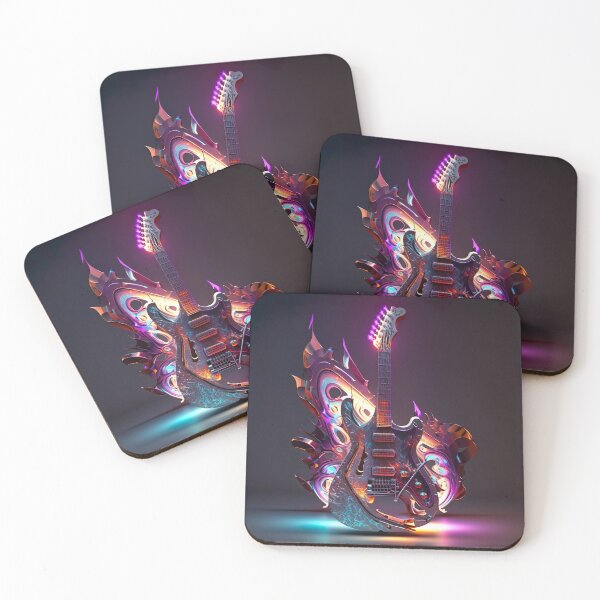 Item preview, Neon Reverberations: Abstract Guitar Symphony designed and sold by iQuorra.