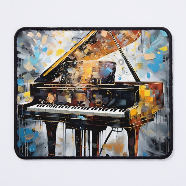 Item preview, abstract grand piano with music notes print designed and sold by dcrc.