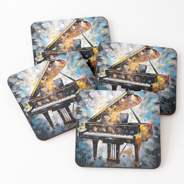 Item preview, abstract grand piano with music notes print designed and sold by dcrc.