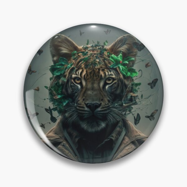 Item preview, Portrait of a tiger in modern clothes designed and sold by LuckyFamily.