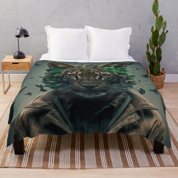 Item preview, Portrait of a tiger in modern clothes designed and sold by LuckyFamily.