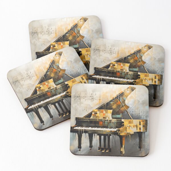 Item preview, abstract grand piano with music notes print designed and sold by dcrc.
