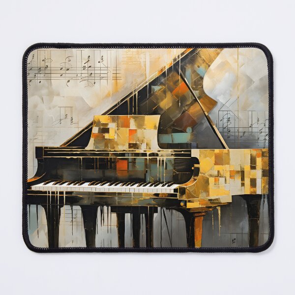 Item preview, abstract grand piano with music notes print designed and sold by dcrc.