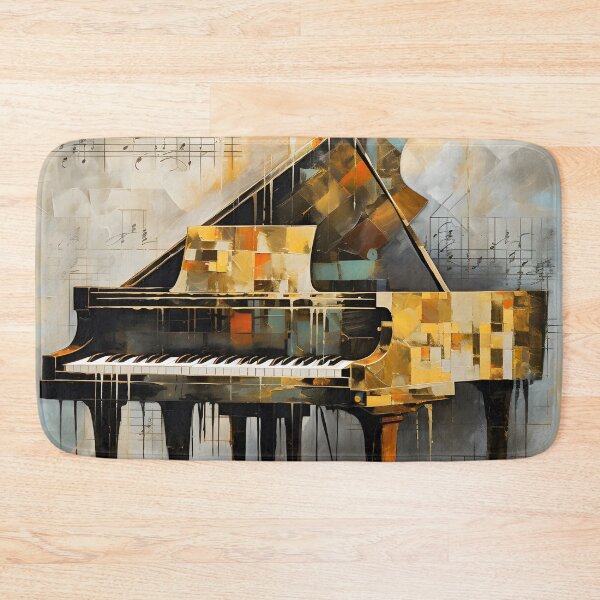Item preview, abstract grand piano with music notes print designed and sold by dcrc.