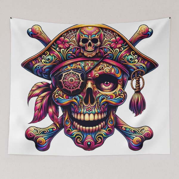 Item preview, Vibrant Pirate Buccaneer: A Chromatic Odyssey" designed and sold by ArtComixHaven.