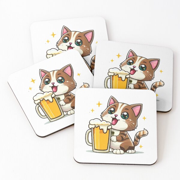 Item preview, Cat with beer designed and sold by Serene Madcap.