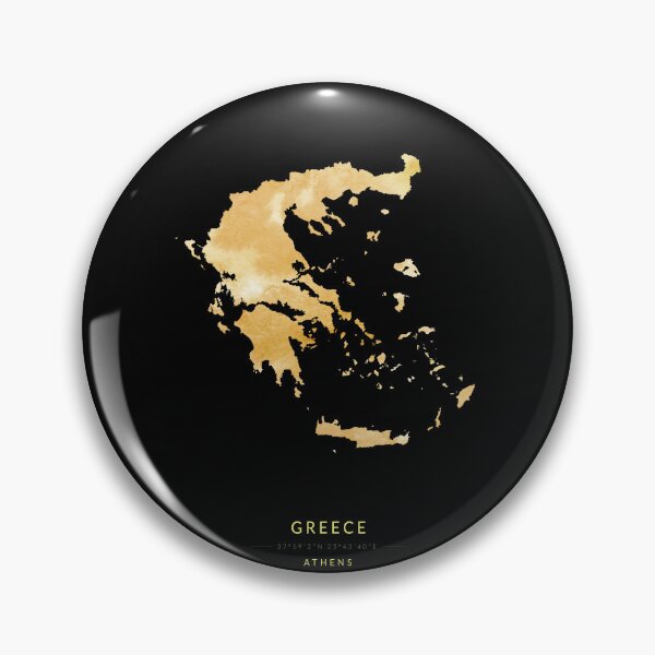 Item preview, Greece map in gold color designed and sold by Jerhus.