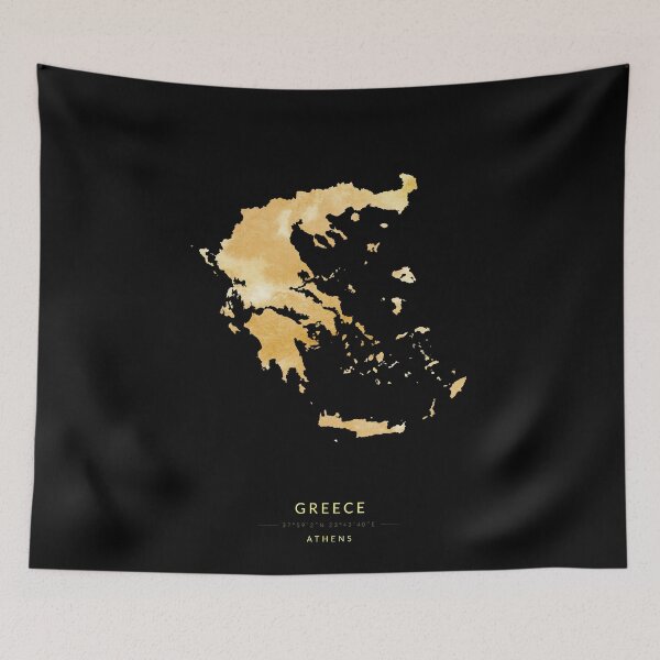 Item preview, Greece map in gold color designed and sold by Jerhus.
