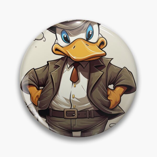 Item preview, "Befuddled Duck in Handcuffs: Whimsical Vector Graphic for a Hilarious Charm on White Background" designed and sold by Huycao211.