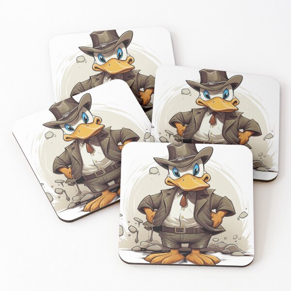 Item preview, "Befuddled Duck in Handcuffs: Whimsical Vector Graphic for a Hilarious Charm on White Background" designed and sold by Huycao211.
