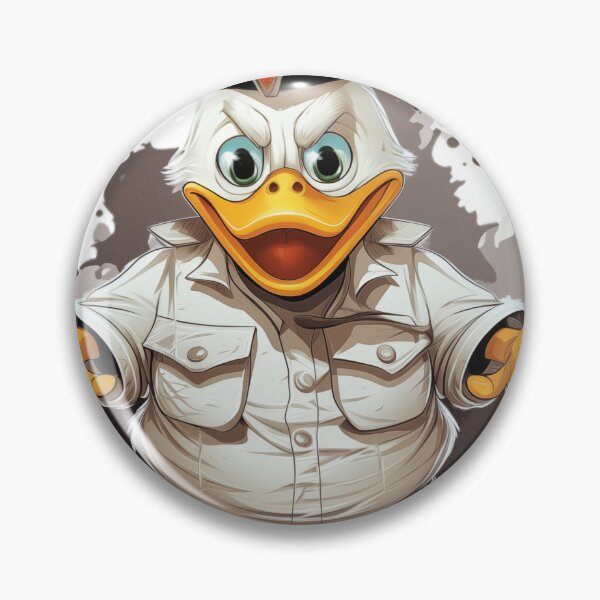 Item preview, "Befuddled Duck in Handcuffs: Whimsical Vector Graphic for a Hilarious Charm on White Background" designed and sold by Huycao211.