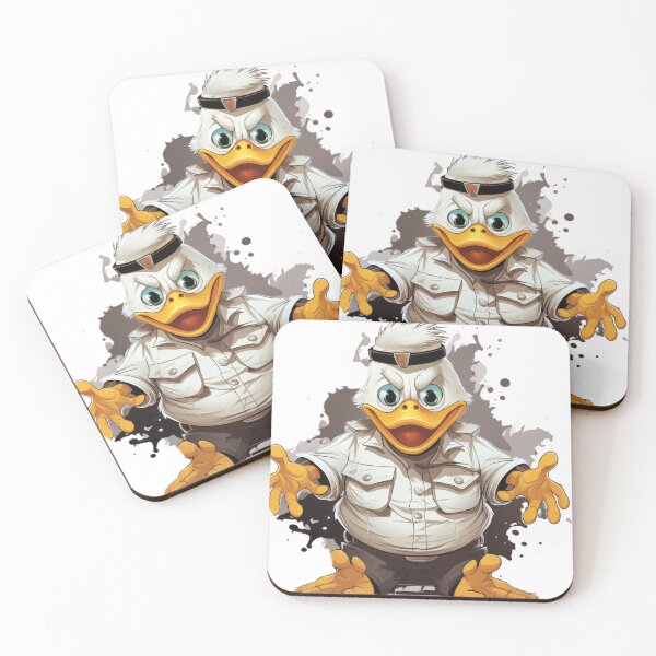 Item preview, "Befuddled Duck in Handcuffs: Whimsical Vector Graphic for a Hilarious Charm on White Background" designed and sold by Huycao211.