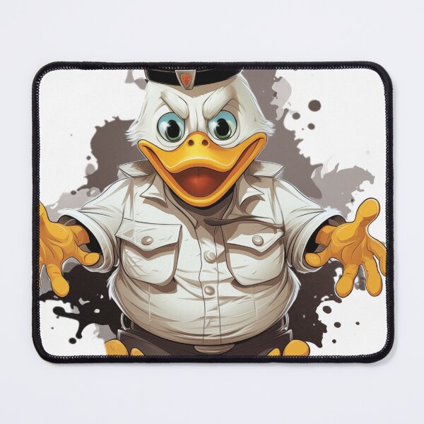 Item preview, "Befuddled Duck in Handcuffs: Whimsical Vector Graphic for a Hilarious Charm on White Background" designed and sold by Huycao211.